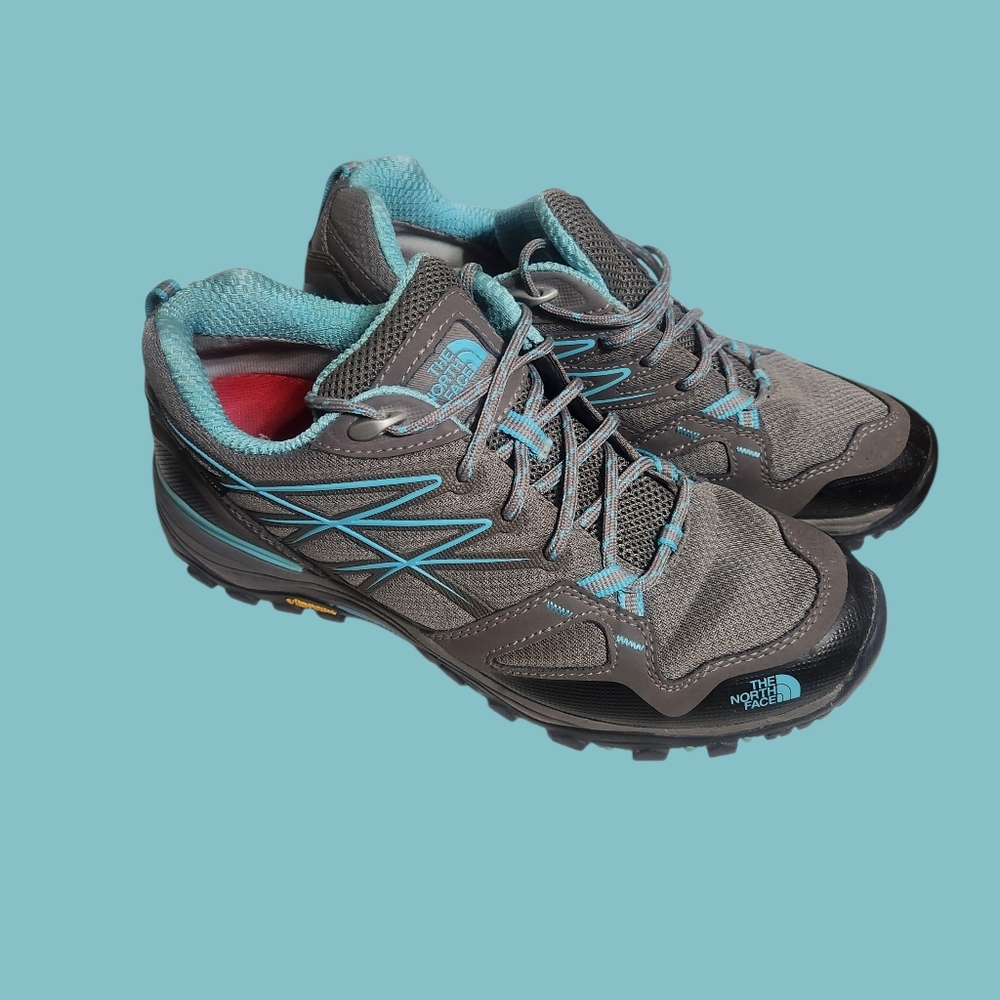 The North Face Gray and Teal Trail Shoes